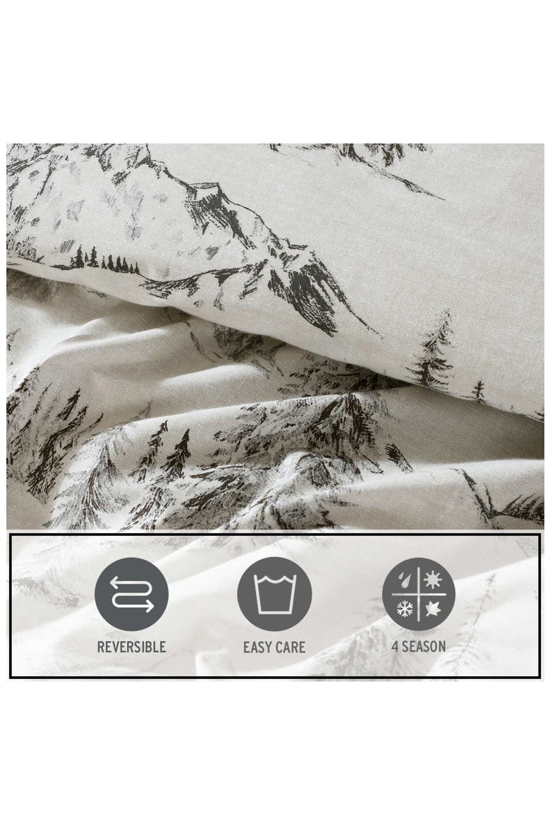 Rocky Mountain Cabin Duvet Cover Set, Alternate, color, LIGHT GREY/ BEIGE