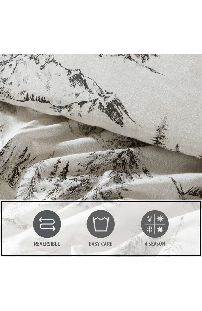 Eddie Bauer Rocky Mountain Cabin Duvet Cover Set, Alternate, color, Light Grey/ Beige
