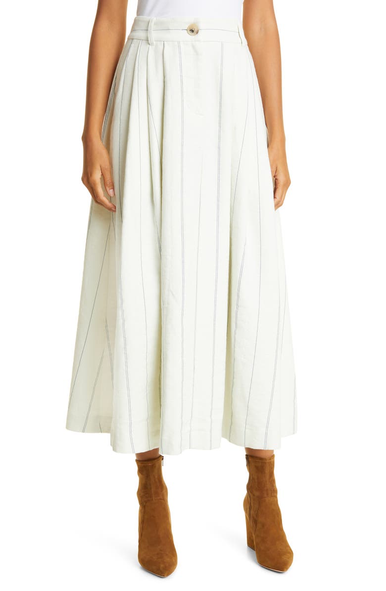 Mara Hoffman Stripe Cotton & Linen A-Line Skirt, Main, color,