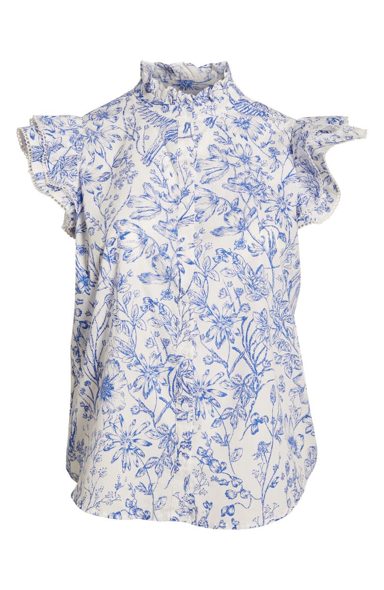 SUGARLIPS Eve Dacey Ruffle Top, Alternate, color, Blue/ White