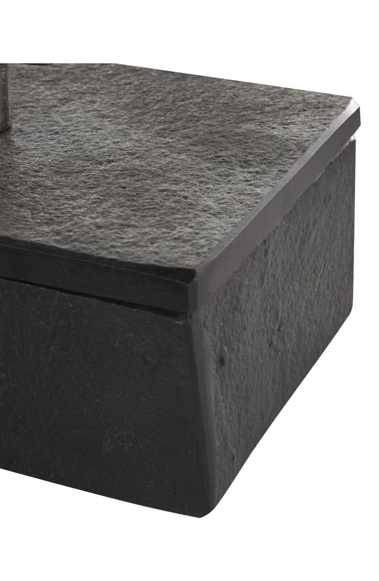 UMA Contemporary Set of 3 Decorative Marble Boxes, Alternate, color, Black