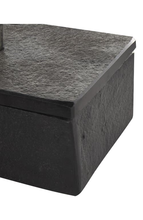Uma Contemporary Set Of 3 Decorative Marble Boxes In Black
