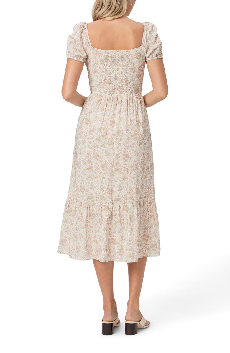 PAIGE Otienne Floral Print Midi Dress, Alternate, color, Cream Multi