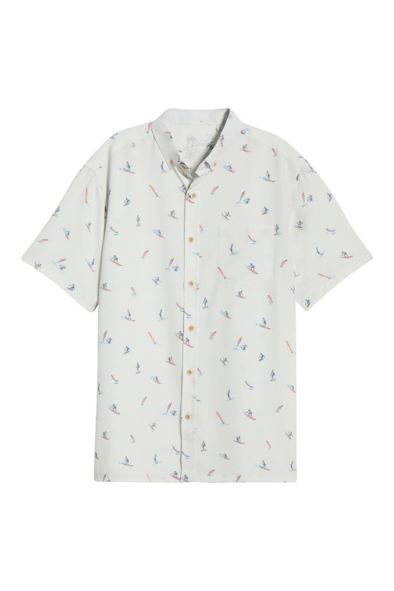 Surfs Up Short Sleeve Button-Down Shirt, Alternate, color, NATURAL