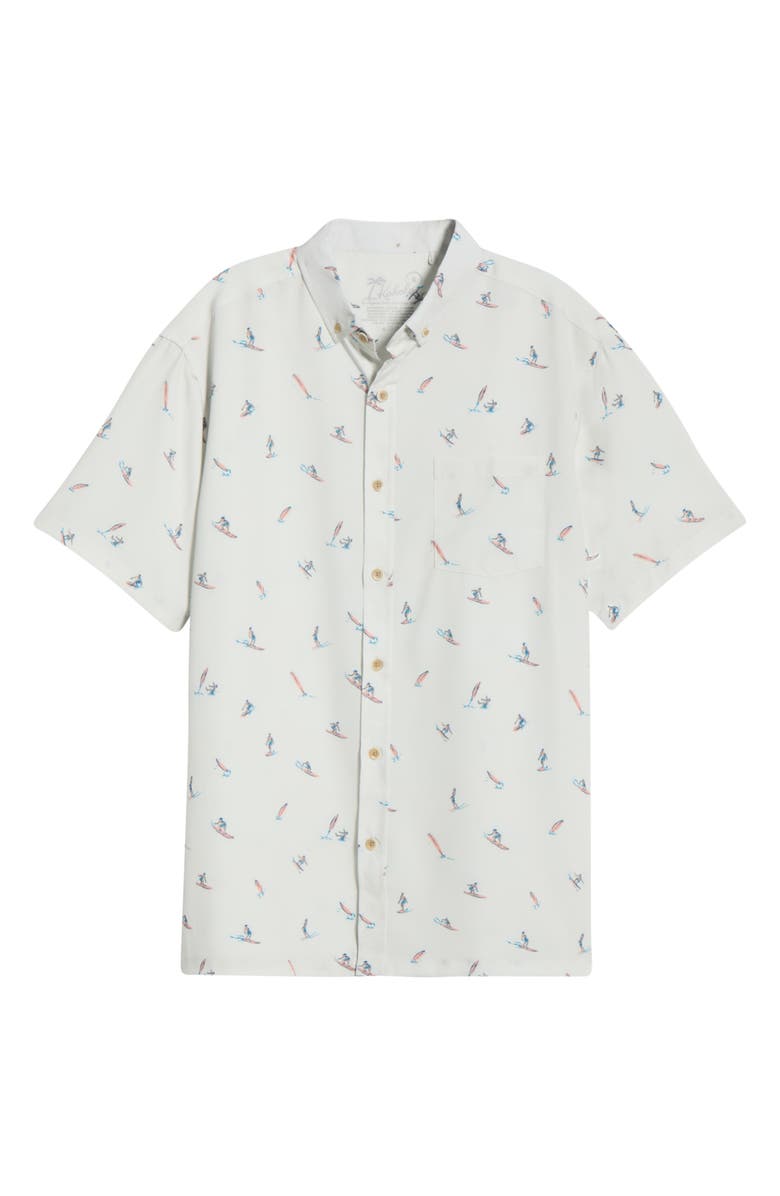 Kahala Surfs Up Short Sleeve Button-Down Shirt, Main, color, Natural