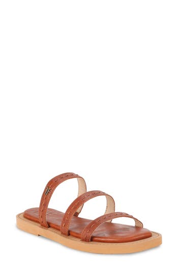 Frye Faye Strappy Slide Sandal In Brown