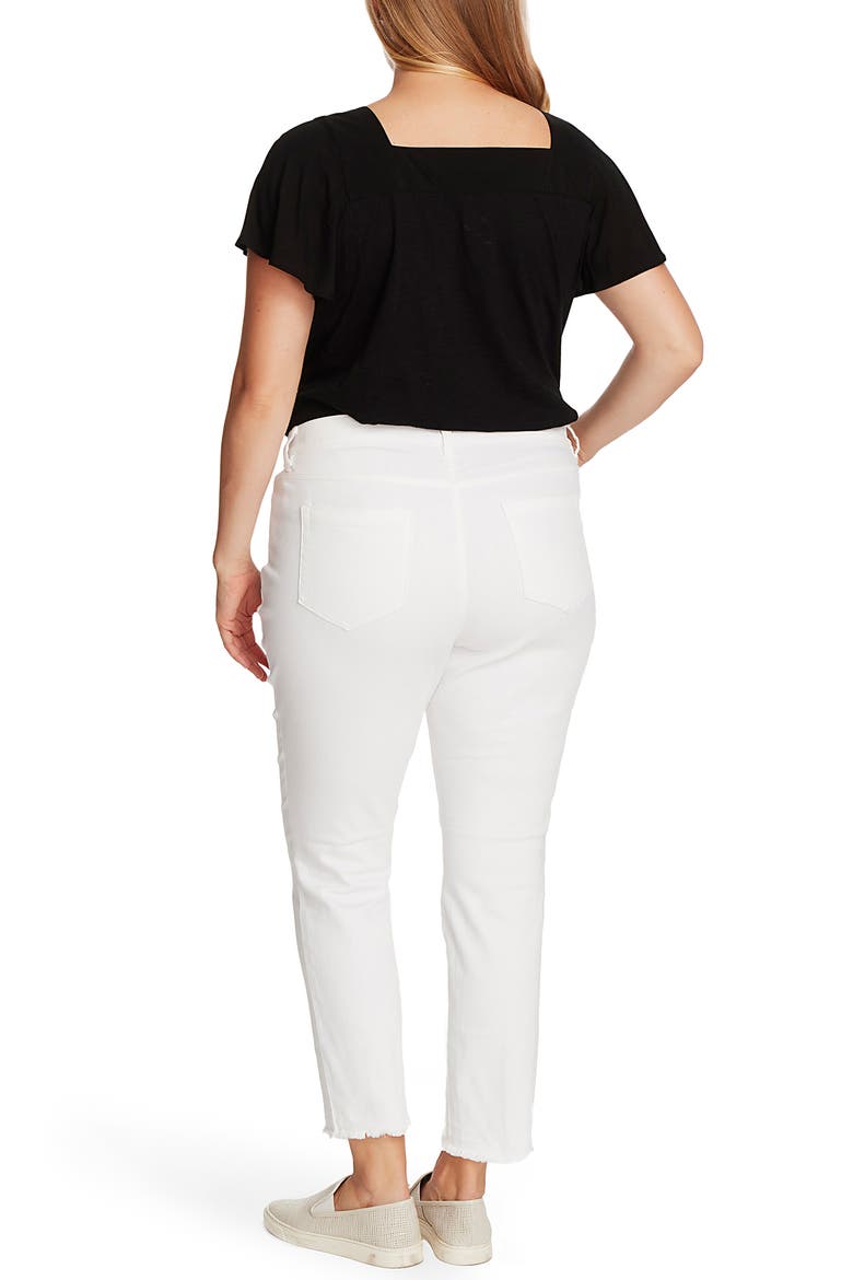 Fray Hem Jeans, Alternate, color, ULTRA WHITE
