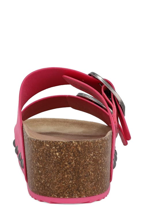 Mia Qianna Two Strap Sandal In Hot Pink