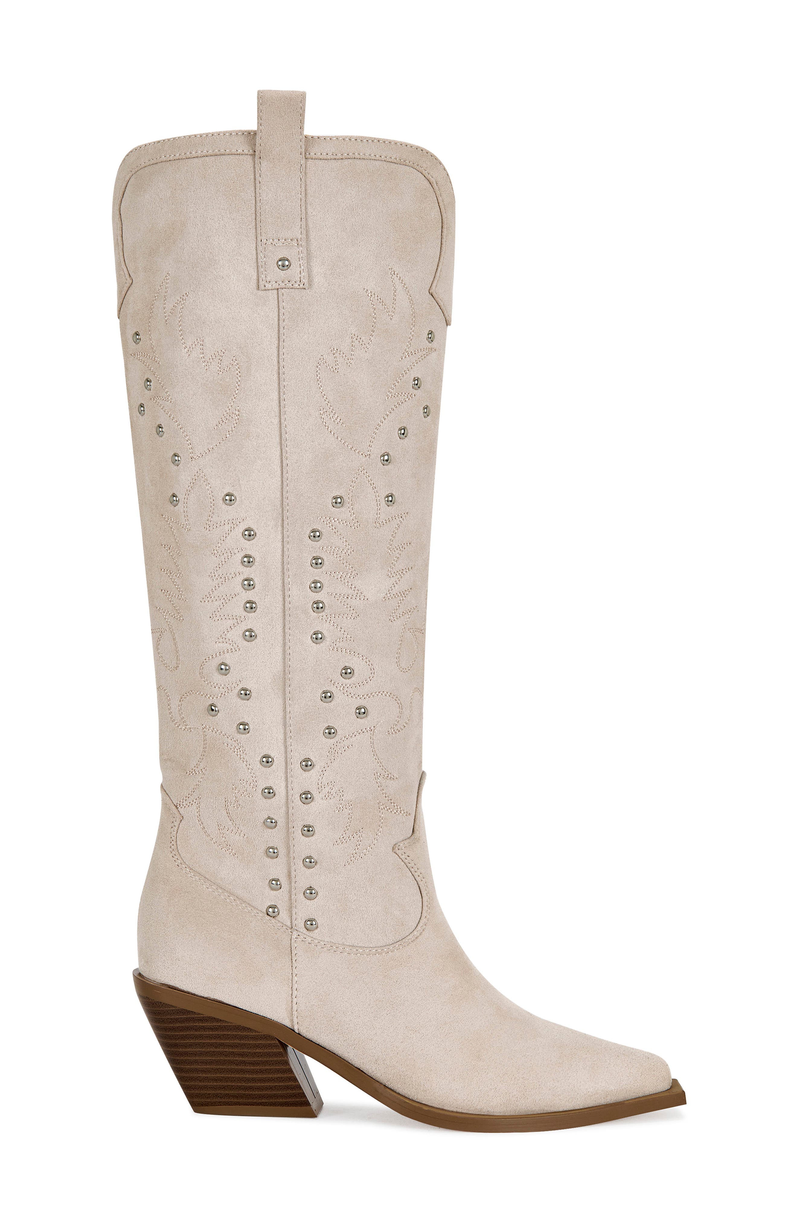 AZALEA WANG Beckett Western Boot, Alternate, color, Taupe