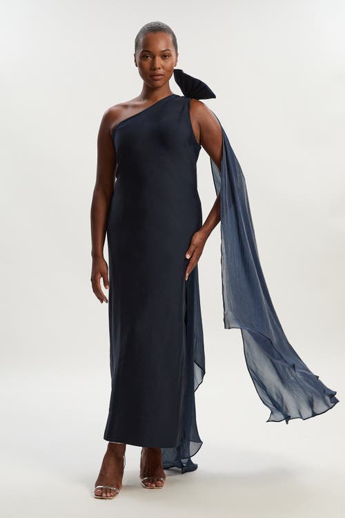 Karen Millen Tassel Sleeve Detail Maxi Dress In Blue