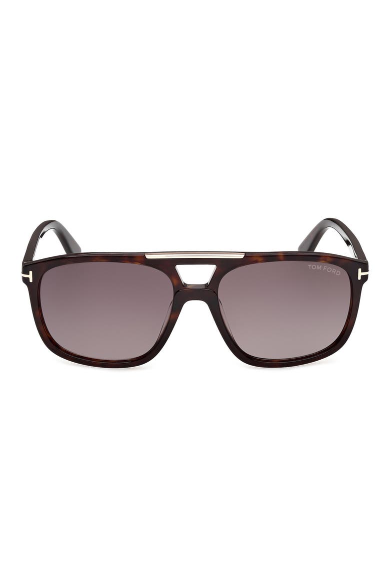 Brianna 58mm Gradient Navigator Sunglasses, Main, color, HAVANA ROSE GOLD / ROVIEX LENS