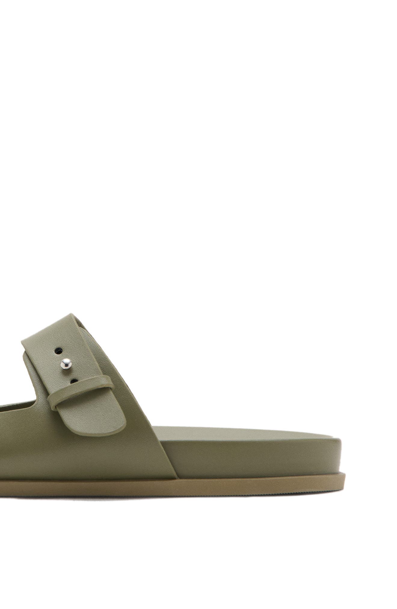 MANGO Double Buckle Sandal, Alternate, color, Khaki Green