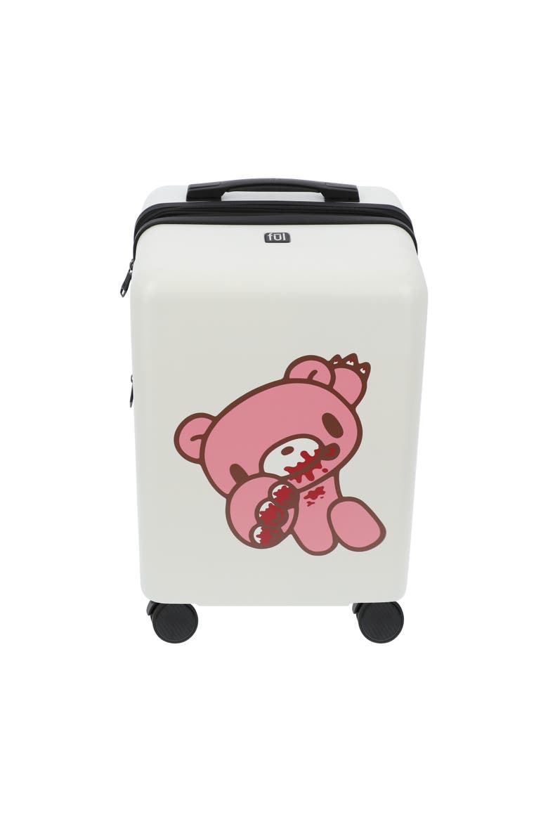 GLOOMY BEAR  22.5" CARRY-ON LUGGAGE, Alternate, color, WHITE