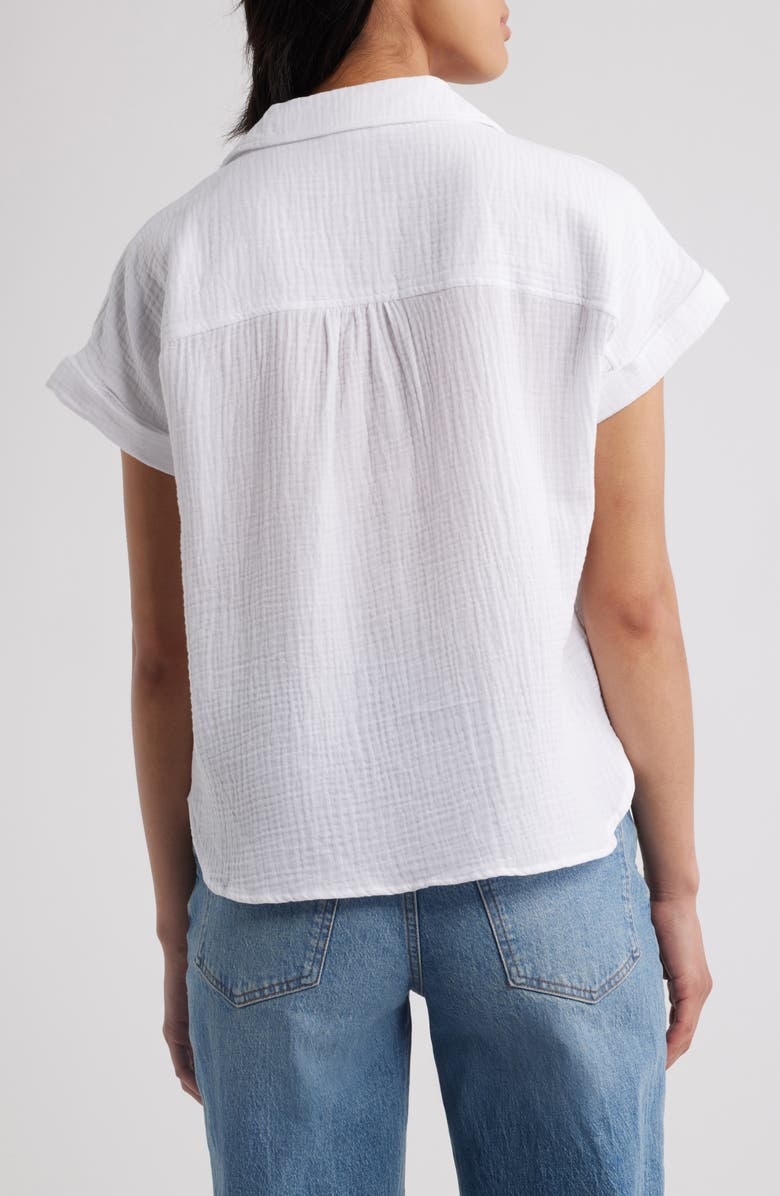 beachlunchlounge Devin Gauze Shirt, Alternate, color, White