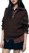 MANGO Half Zip Sweater