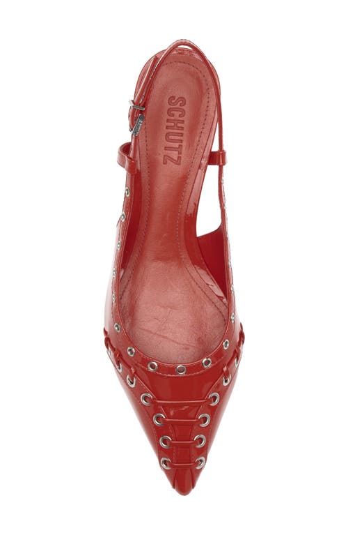 Schutz Ruth Kitten Heel Slingback Pump In Red