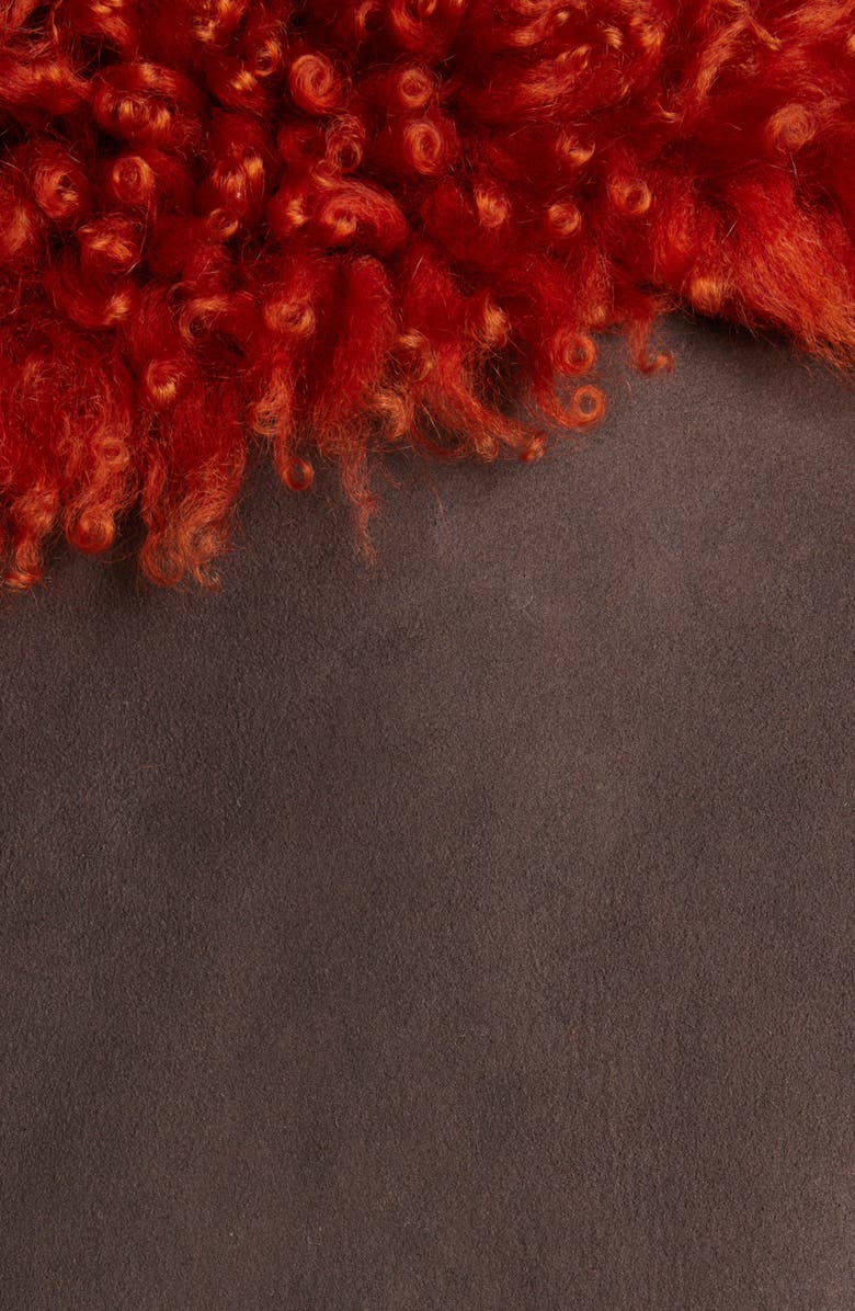 Acne Studios Lakia Suede & Genuine Shearling Wrap Jacket, Alternate, color,