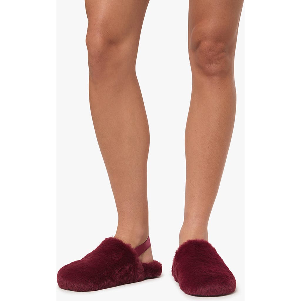 Weworewhat Fur Slipper In Rouge