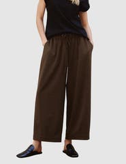 Albaray Gingham Drawstring Wide Leg Culotte