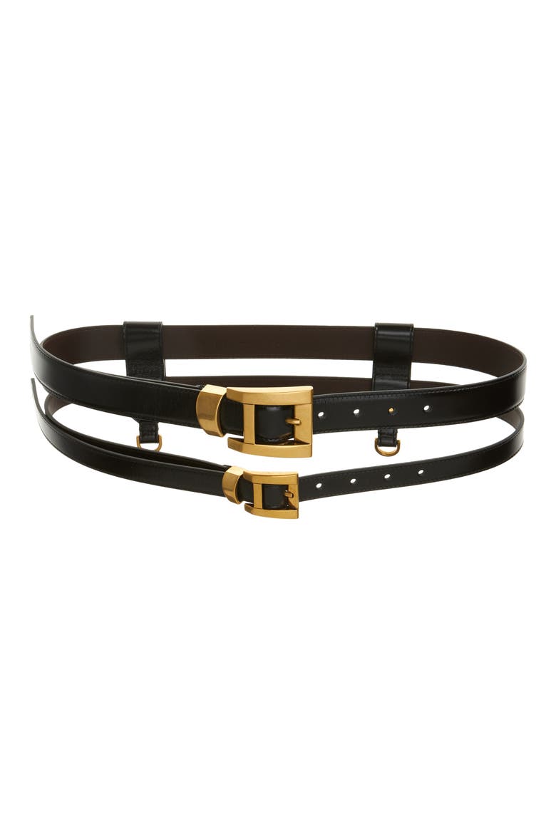 Double Row Harness Belt, Main, color, BLACK GOLD