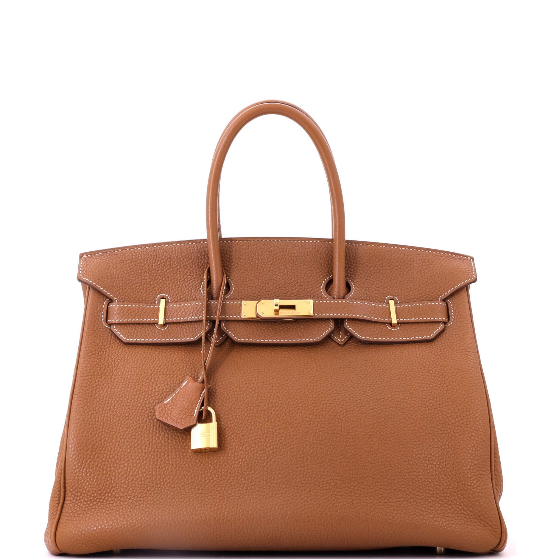 Birkin Handbag Brown Togo with Gold Hardware 35, Main, color, Metallic Gold