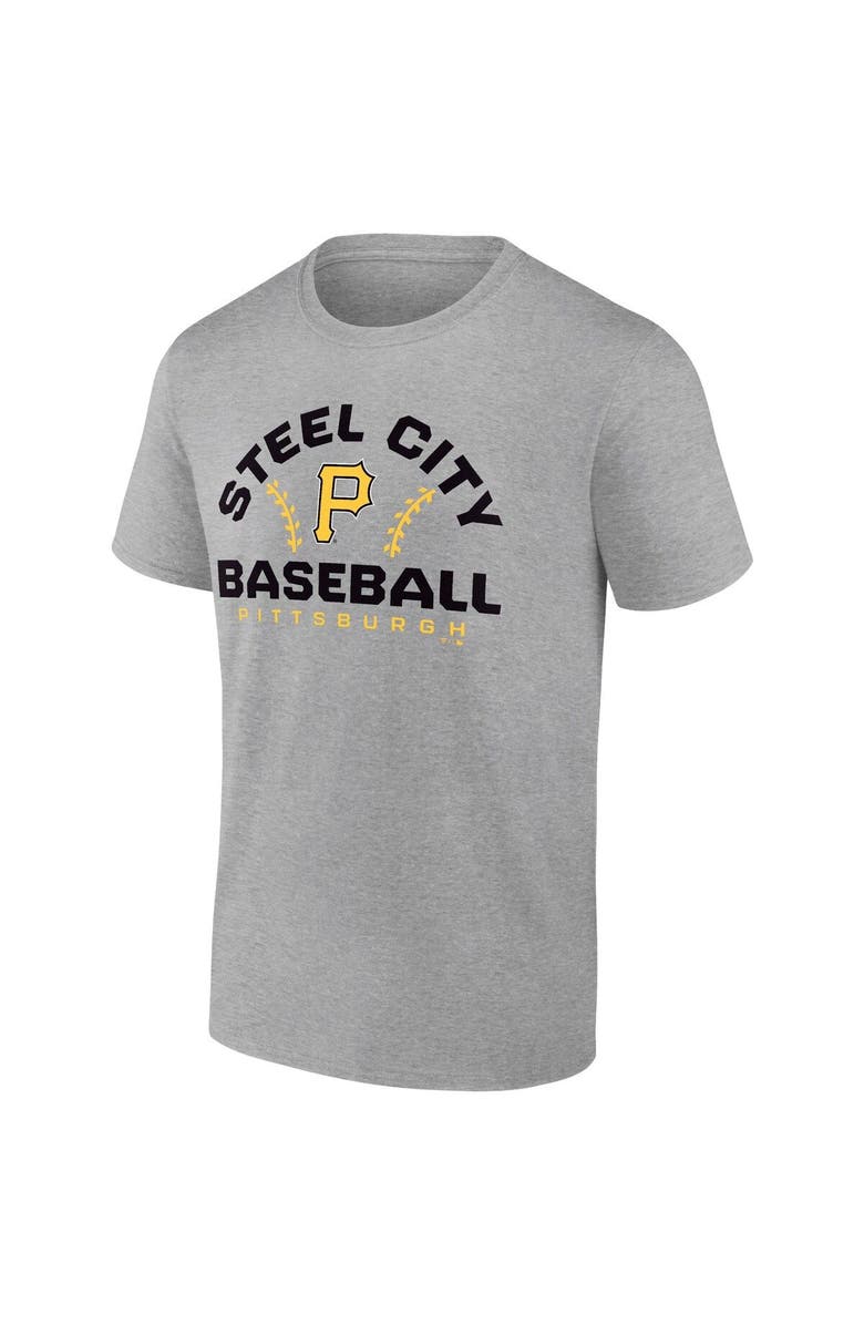FANATICS Men's Fanatics Branded Heathered Gray Pittsburgh Pirates Iconic Go for Two T-Shirt, Alternate, color, 