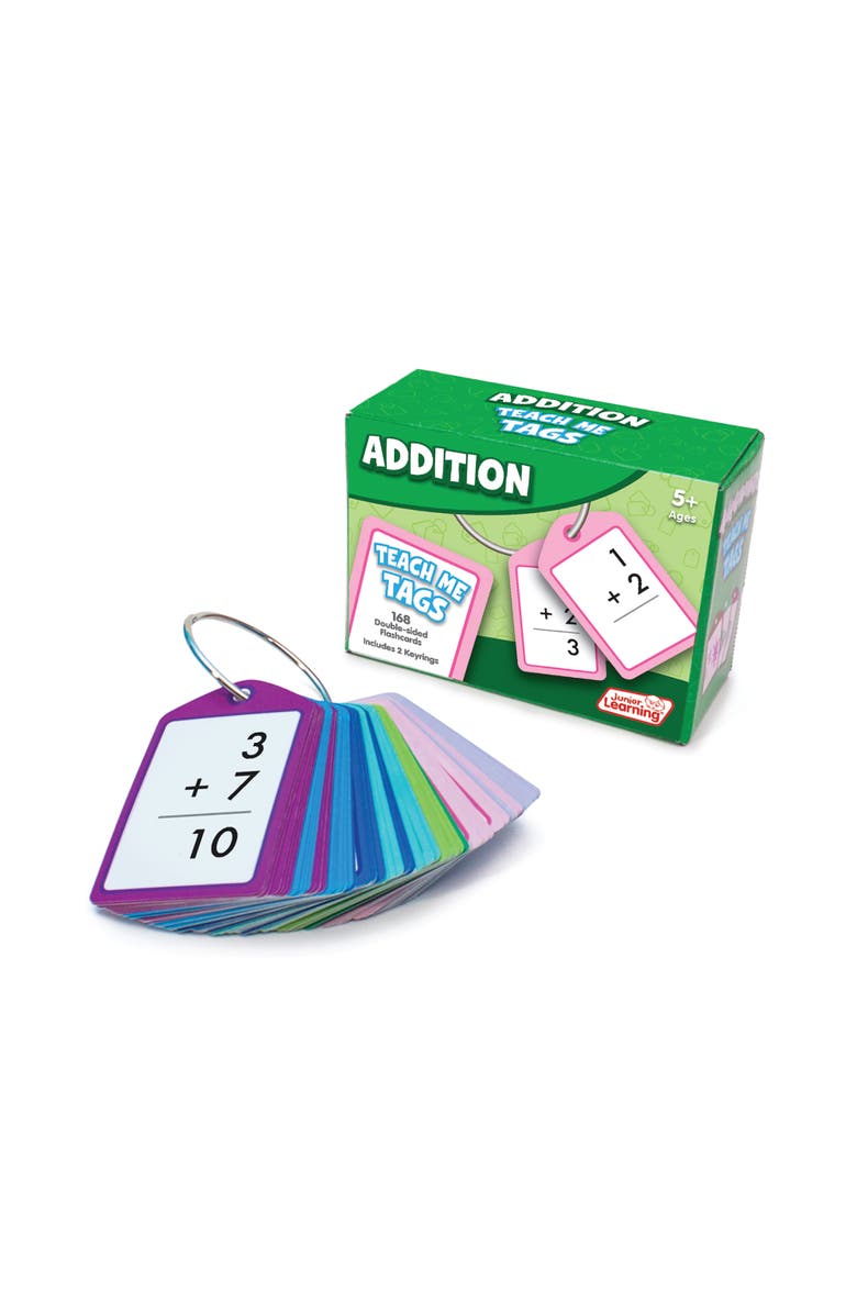 Junior Learning Addition Teach Me Tags Flash Cards, Ages 5+, Main, color, Multicolored
