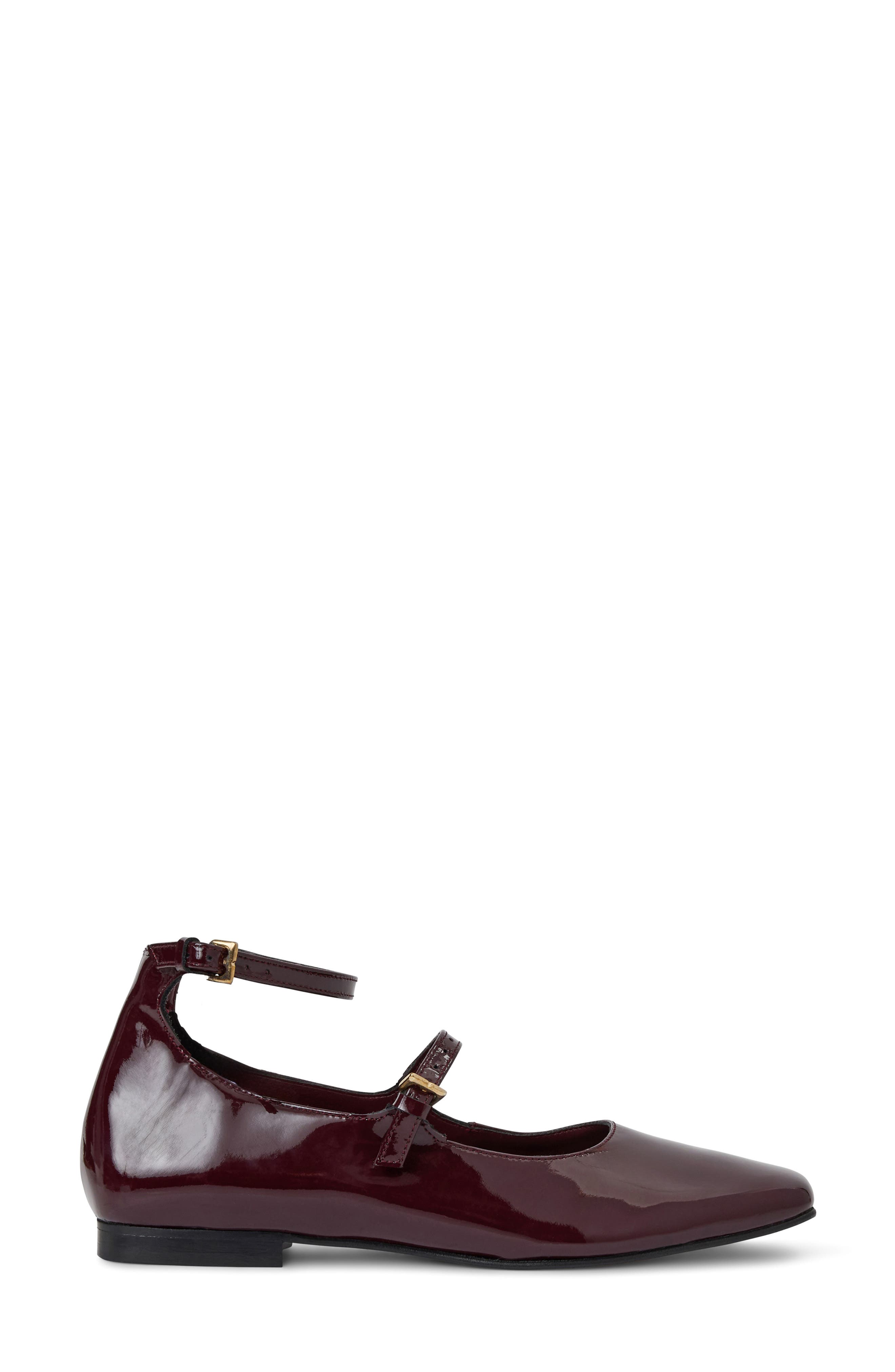 Bruno Magli Melanie Ankle Strap Flat, Alternate, color, Bordeaux Patent