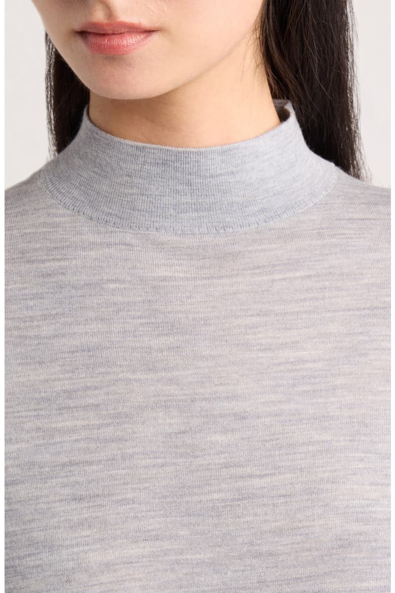 Alba Mock Neck Wool Sweater, Alternate, color, HEATHER GREY