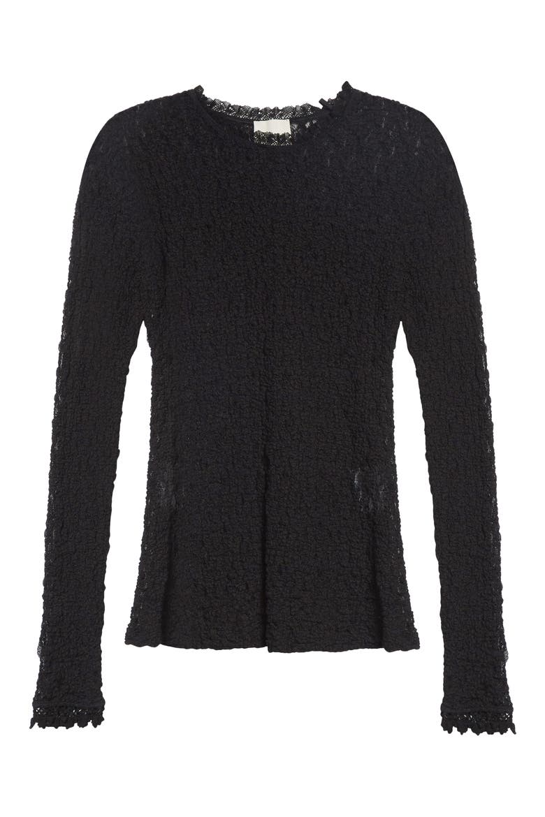 Brany Stretch Lace Top, Alternate, color, BLACK