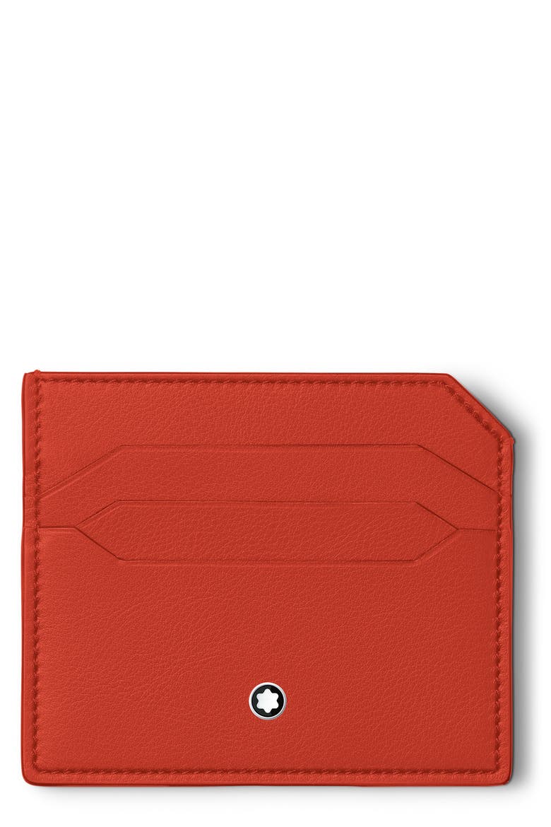 Soft Leather Card Case, Main, color, CORAL COLOR
