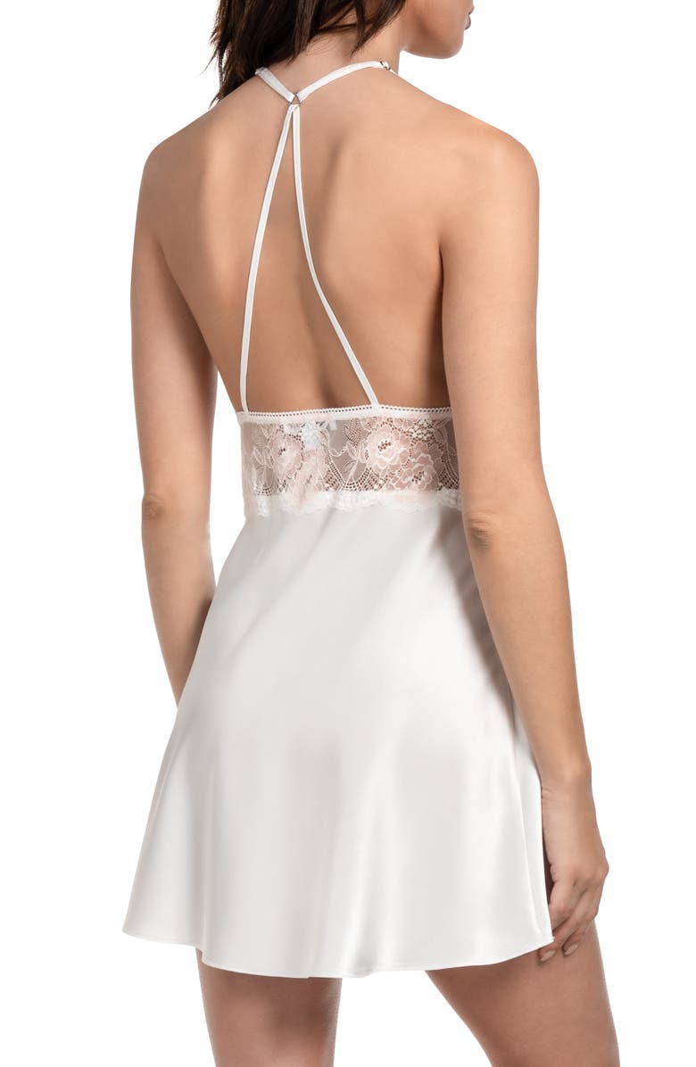 In Bloom by Jonquil Janelle Lace & Satin Chemise, Alternate, color, Ivory