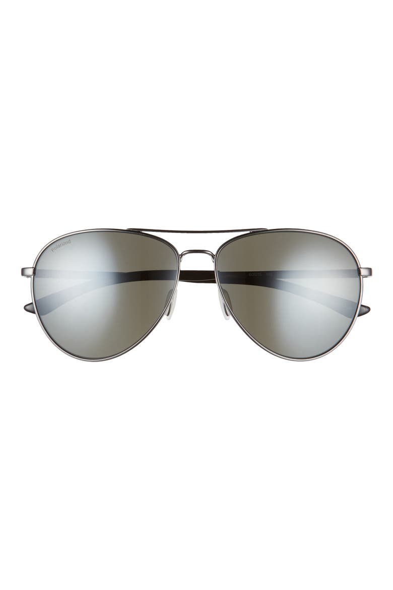 Layback 60mm Polarized Aviator Sunglasses, Main, color, DARK RUTH/ PLATINUM MIRROR