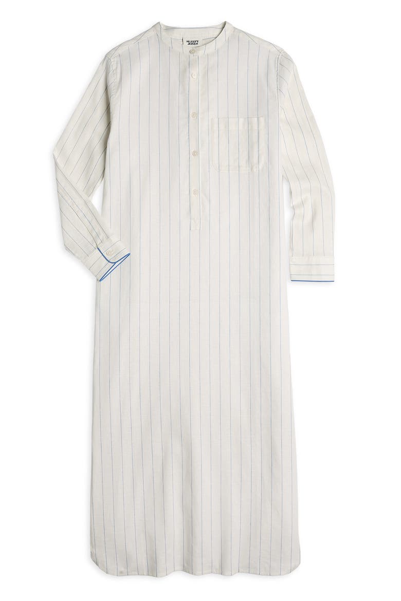 Linen-Cotton Georgia Kaftan, Alternate, color, Baker Stripe