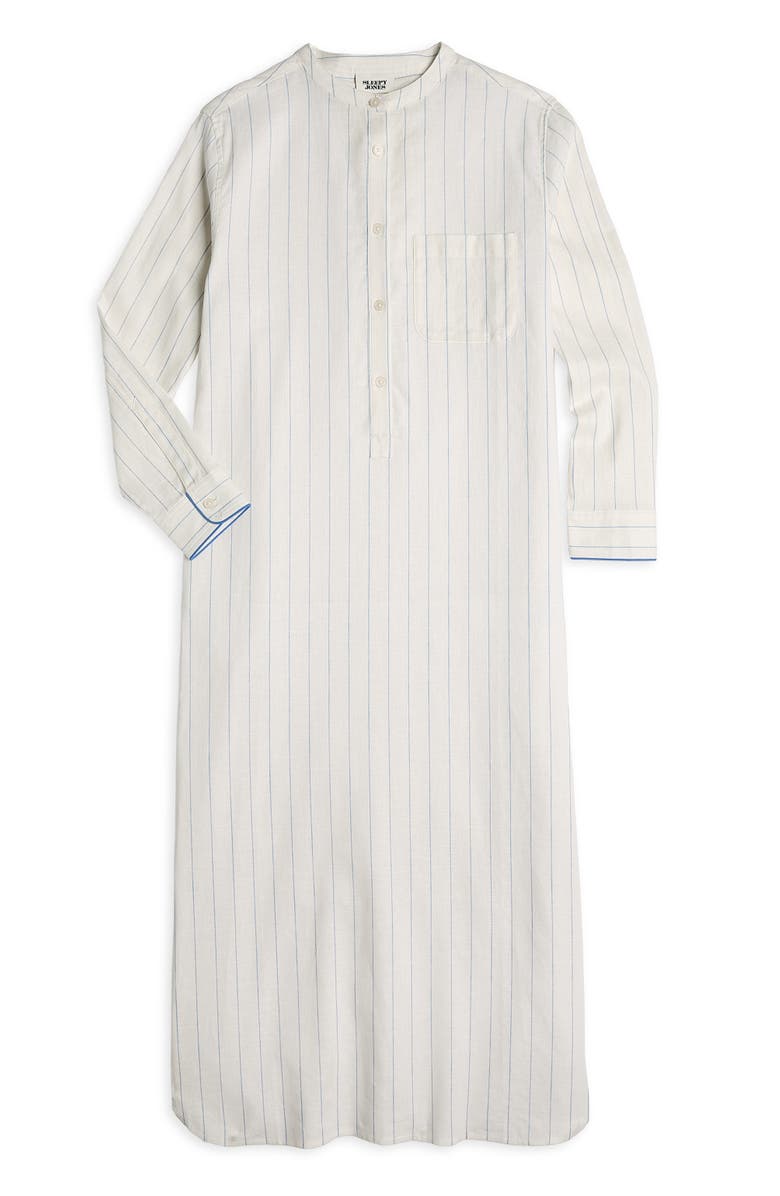 Sleepy Jones Linen-Cotton Georgia Kaftan, Alternate, color, Baker Stripe