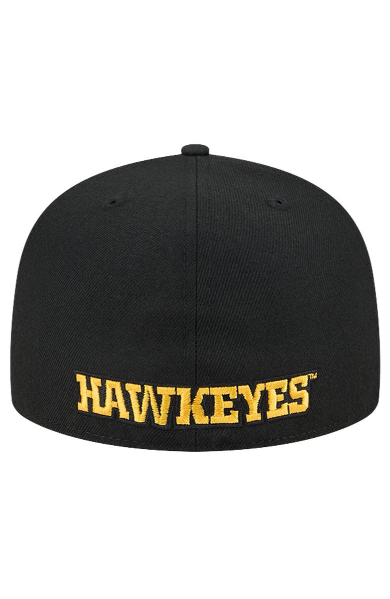 New Era Men's New Era Black Iowa Hawkeyes Throwback 59FIFTY Fitted Hat, Alternate, color, Black