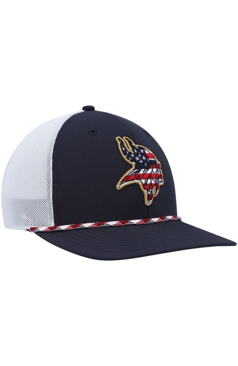 '47 Men's '47 Navy/White Minnesota Vikings Flag Fill Trucker Adjustable Hat, Alternate, color, 