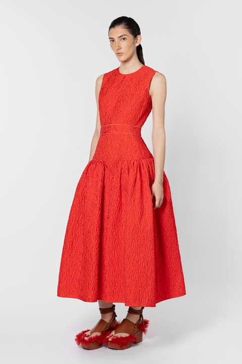 Aya Cloque Midi Dress