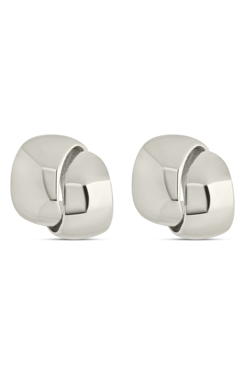 Sterling Forever Tamara Double Row Huggie Hoop Earrings, Main, color, 