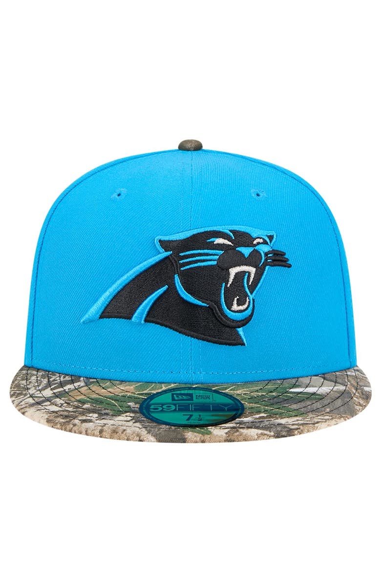 New Era Men's New Era Blue Carolina Panthers Active Two-Tone Camo 59FIFTY Fitted Hat, Alternate, color, 