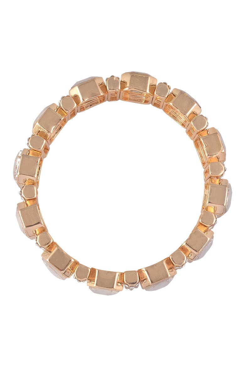 Square Crystal Stretch Bracelet, Alternate, color, GOLD