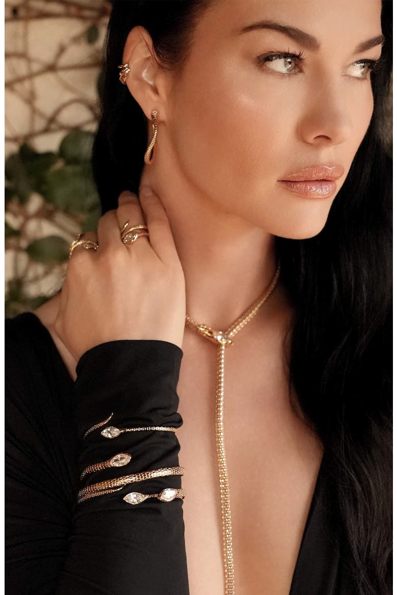 Large Serpent Slither Hoop Earrings, Alternate, color, GOLD