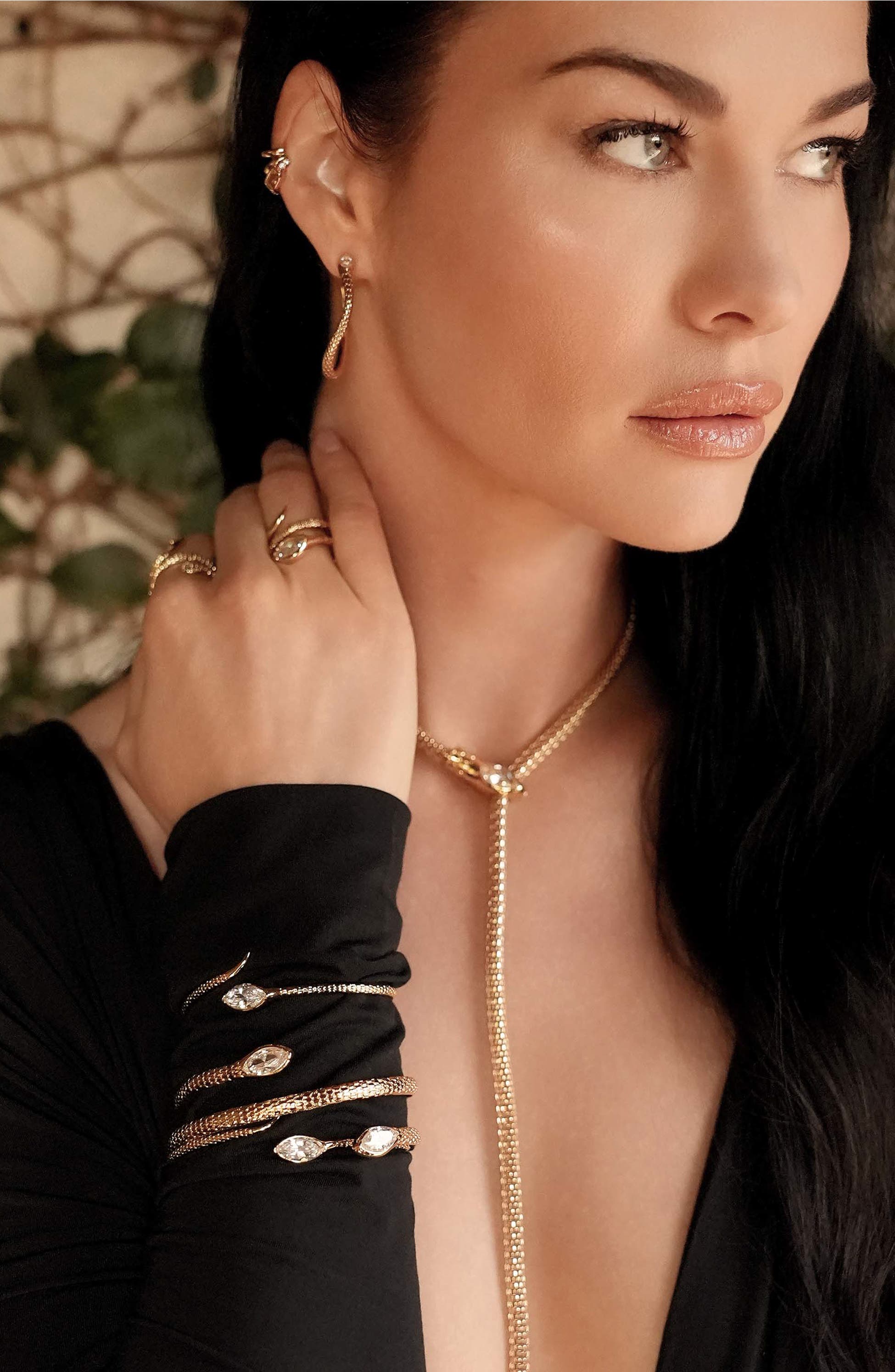 Ettika Large Serpent Slither Hoop Earrings, Alternate, color, Gold