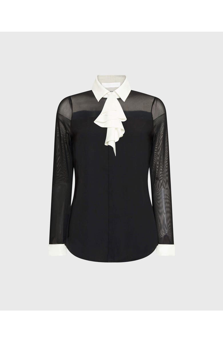 Anne Fontaine Sheryl Designer Long Sleeve Shirt, Main, color, Black