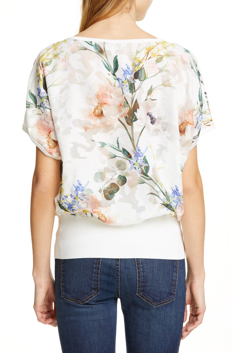 Eltiee Elegance Blouson Top, Alternate, color, WHITE