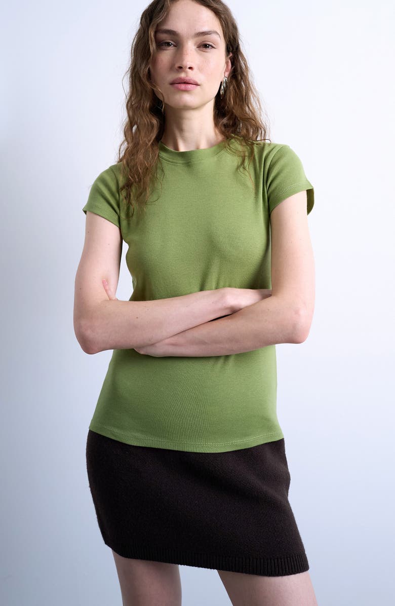 Topshop Everyday Cotton T-Shirt, Main, color, Light Green