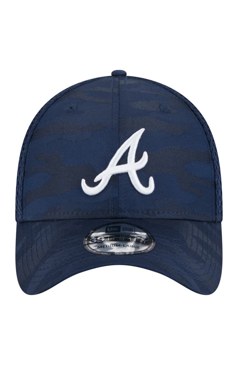 New Era Men's New Era Navy Atlanta Braves Subtle Camo 39THIRTY Flex Hat, Alternate, color, 