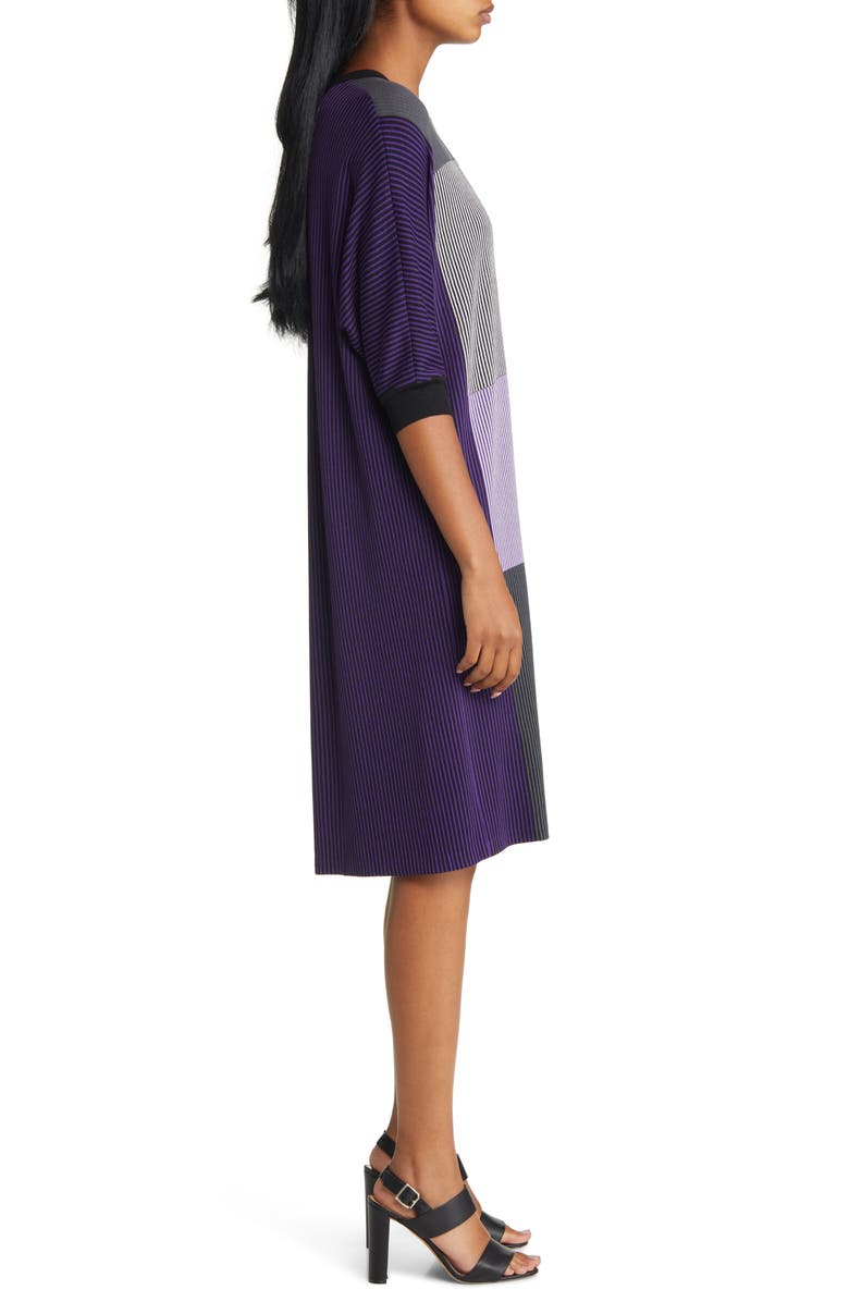 Ming Wang Stripe Colorblock Dress, Alternate, color, 