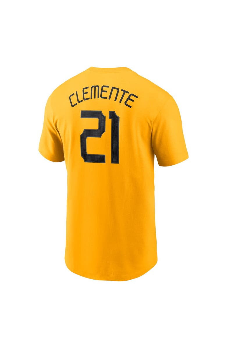 Nike Men's Nike Roberto Clemente Gold Pittsburgh Pirates City Connect Fuse Name & Number T-Shirt, Alternate, color,