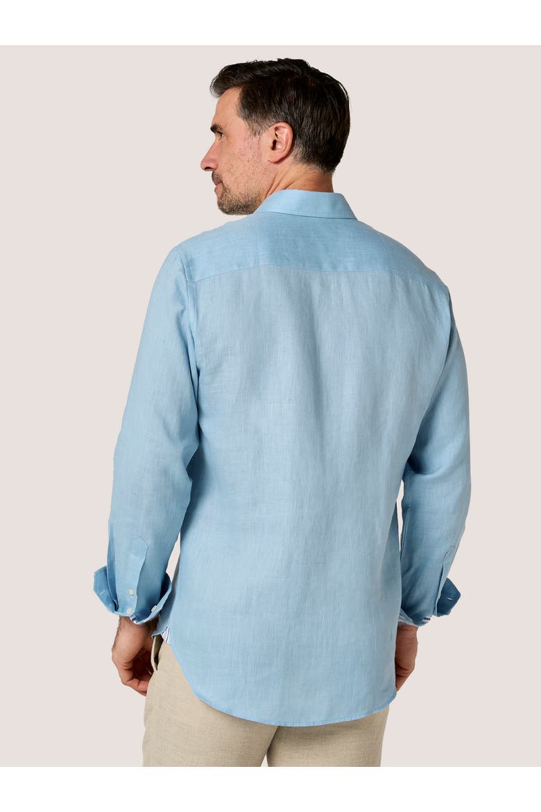 Classic Linen Long Sleeve Shirt, Alternate, color, Ocean Blue